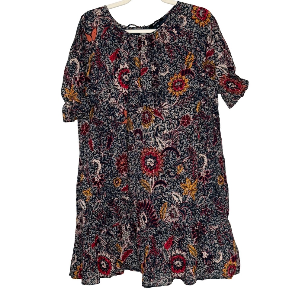 Madewell Ruffle Sleeve‎ Popover Mini Dress in Bali Blooms Size Large